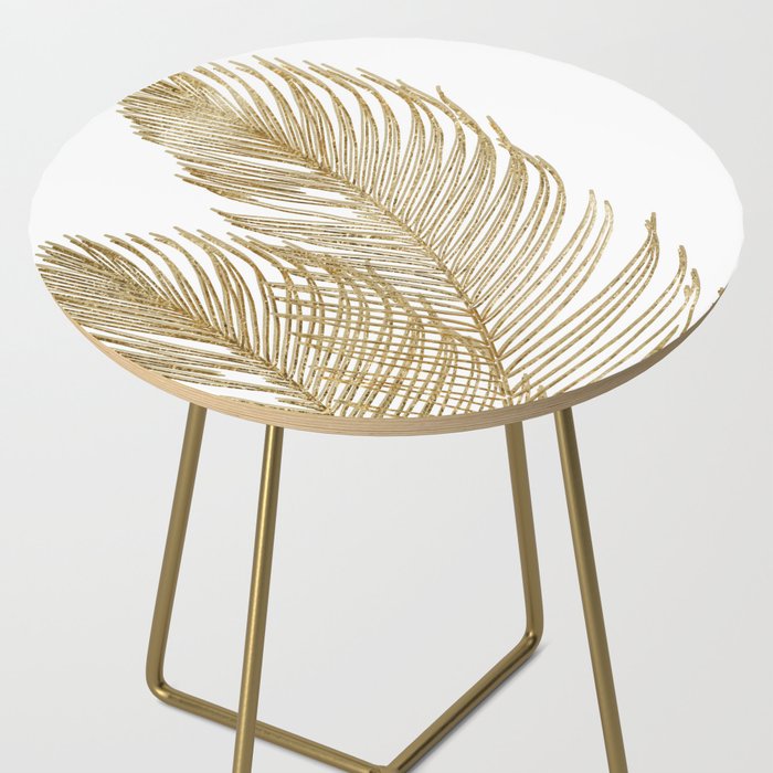 Palm Leaves Finesse Line Art with Gold Foil #2 #minimal #decor #art #society6 Side Table Gallery Image 2