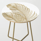 Palm Leaves Finesse Line Art with Gold Foil #2 #minimal #decor #art #society6 Side Table Gallery Image 2