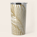 Palm Leaves Finesse Line Art with Gold Foil #2 #minimal #decor #art #society6 Travel Mug Gallery Image 1