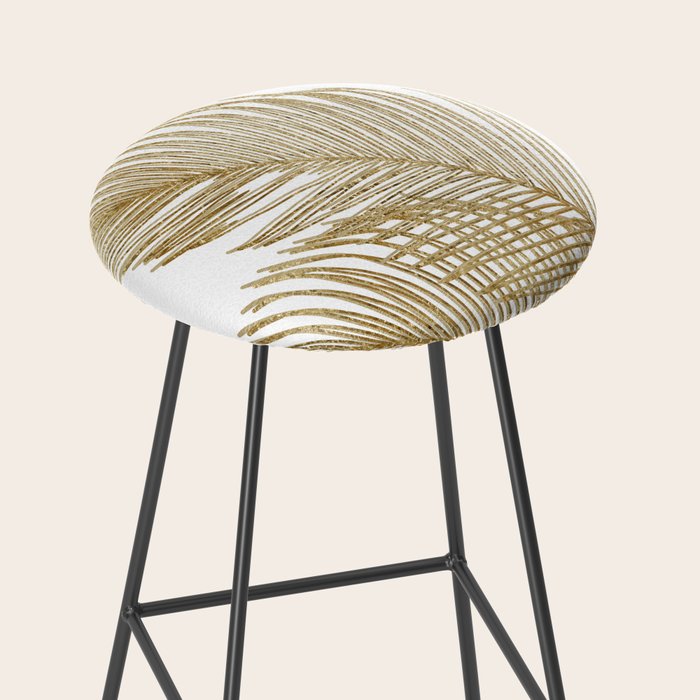 Palm Leaves Finesse Line Art with Gold Foil #2 #minimal #decor #art #society6 Stool Gallery Image 2
