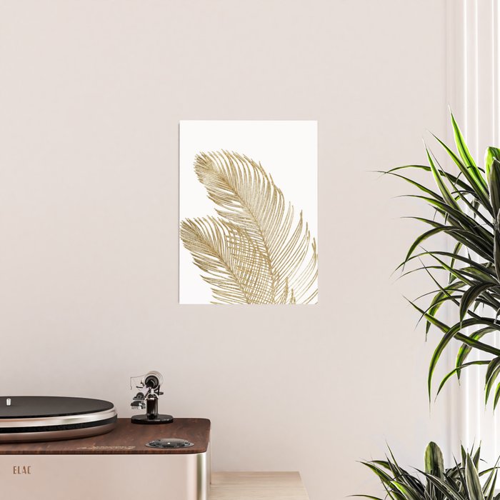 Palm Leaves Finesse Line Art with Gold Foil #2 #minimal #decor #art #society6 Poster Gallery Image 2