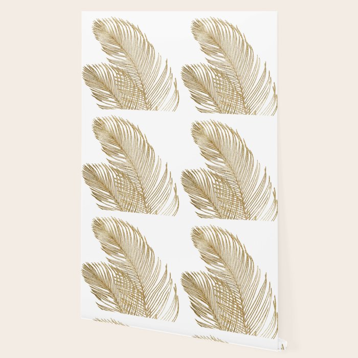 Palm Leaves Finesse Line Art with Gold Foil #2 #minimal #decor #art #society6 Wallpaper Gallery Image 2
