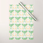 Watercolor Luna Moth Wrapping Paper Gallery Image 1