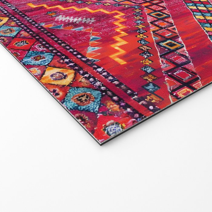 Rose Oasis: Vintage Bohemian Geometric Heritage Welcome Mat Gallery Image 2