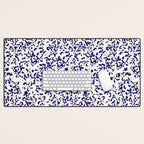 Mediterranean blue handmade floral Desk Mat Gallery Image 1