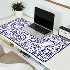 Mediterranean blue handmade floral Desk Mat Gallery Image 2