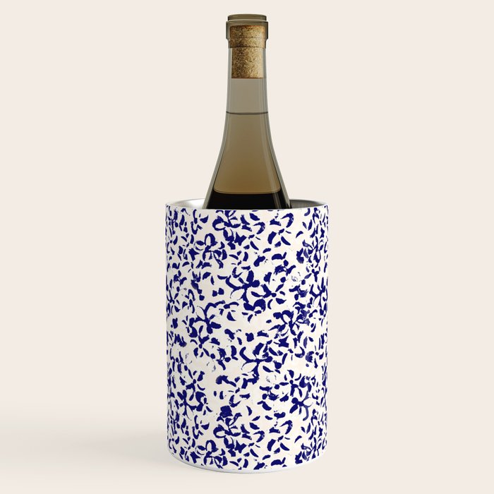 Mediterranean blue handmade floral Wine Chiller Gallery Image 2