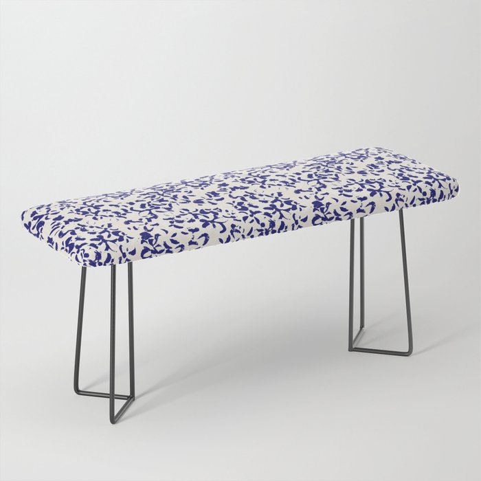 Mediterranean blue handmade floral Bench Gallery Image 1