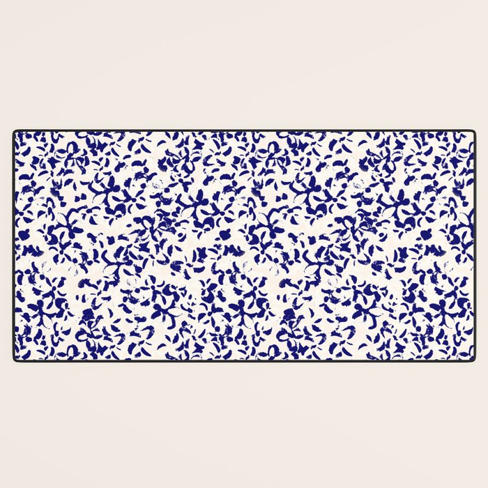 Mediterranean blue handmade floral Desk Mat Gallery Image 3