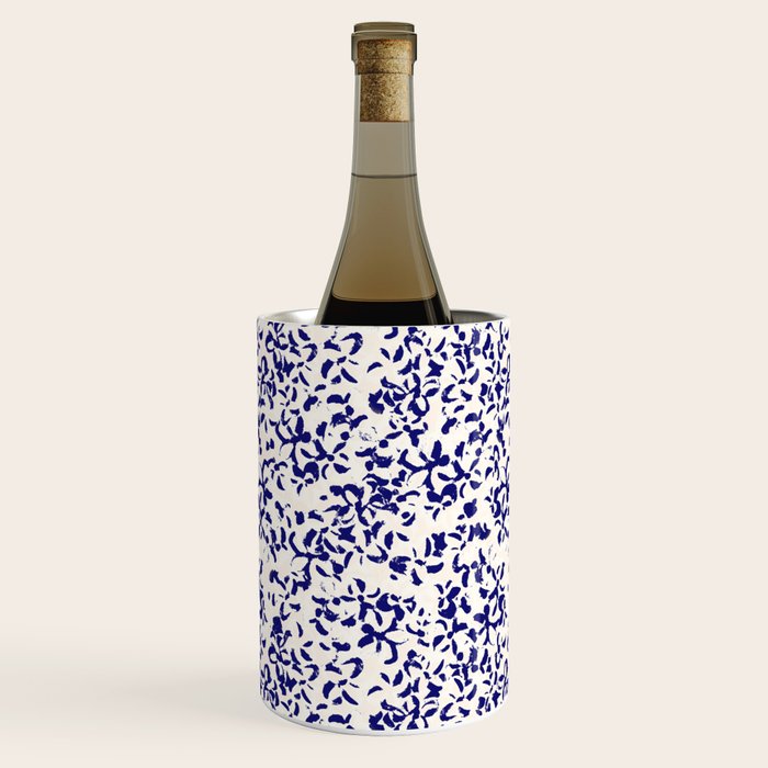Mediterranean blue handmade floral Wine Chiller Gallery Image 3