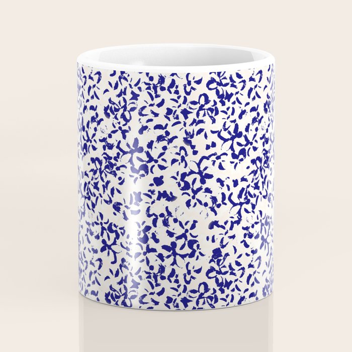 Mediterranean blue handmade floral Coffee Mug Gallery Image 4
