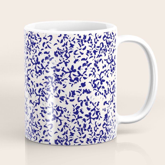 Mediterranean blue handmade floral Coffee Mug Gallery Image 1