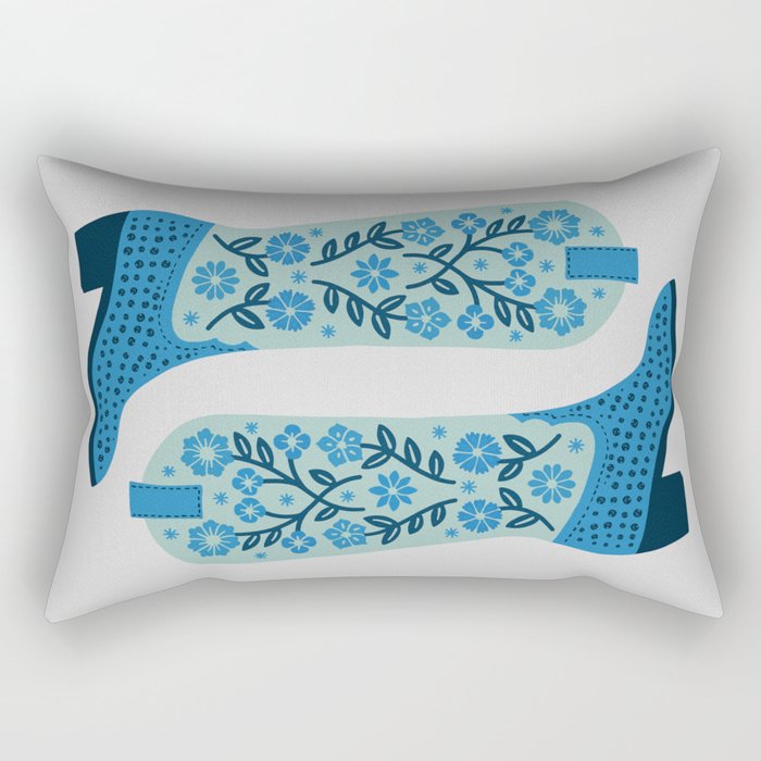 Cowgirl Boots â Mint and Blue Rectangular Pillow Gallery Image 1
