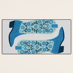 Cowgirl Boots â Mint and Blue Desk Mat Gallery Image 3