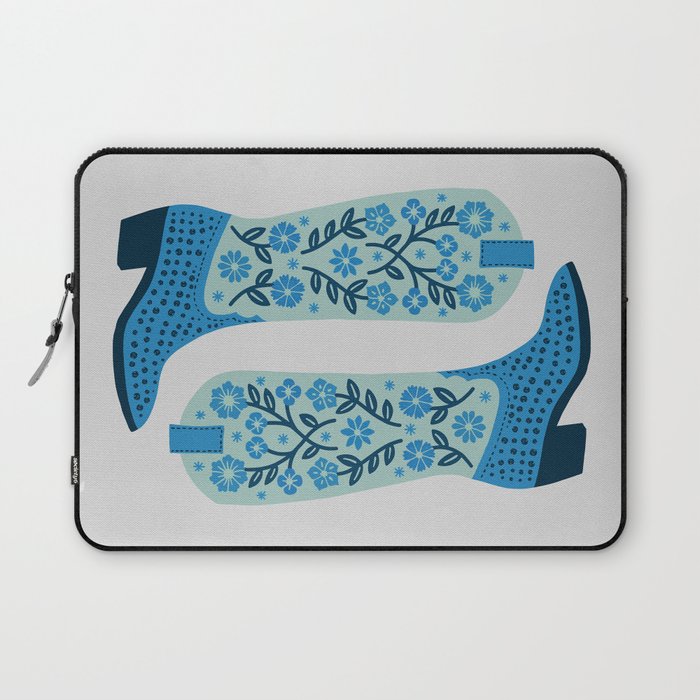 Cowgirl Boots â Mint and Blue Laptop Sleeve Gallery Image 1
