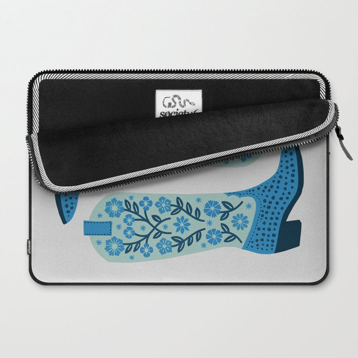 Cowgirl Boots â Mint and Blue Laptop Sleeve Gallery Image 2