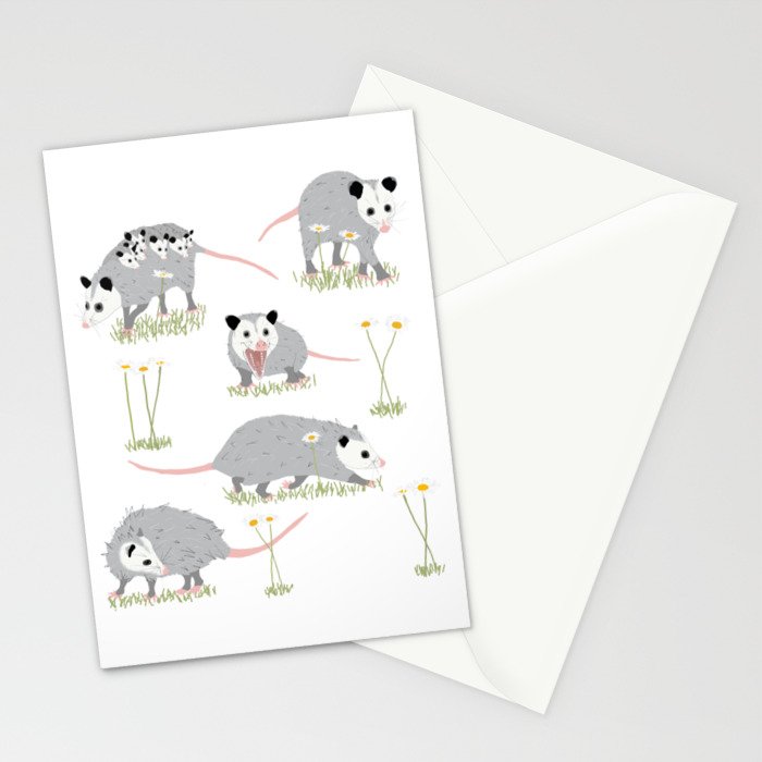 Opossums and Daisies Stationery Card Gallery Image 2