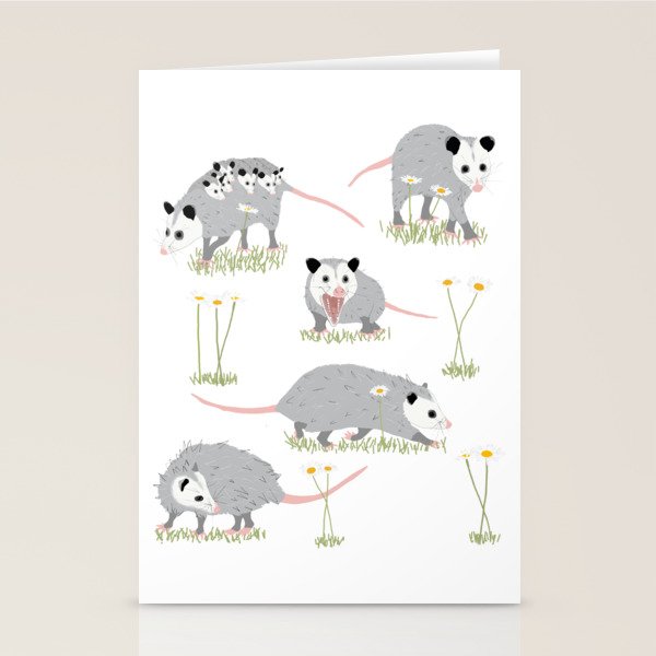 Opossums and Daisies Stationery Card Gallery Image 2