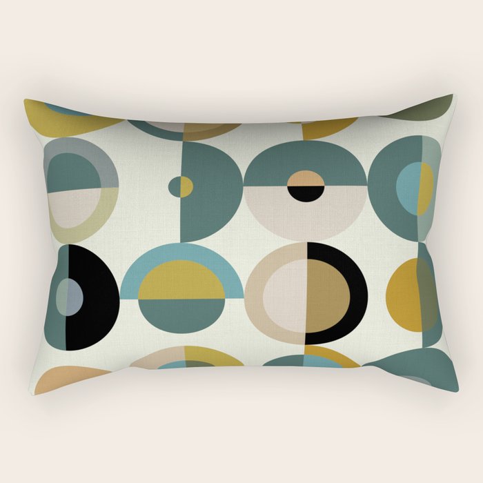 mid century modern geometric art Rectangular Pillow Gallery Image 2