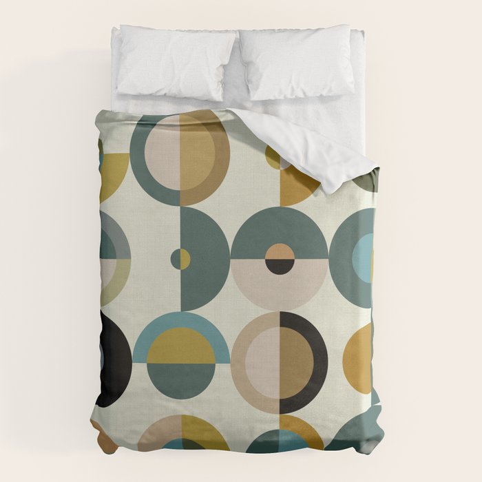 mid century modern geometric art Duvet Cover Gallery Image 6