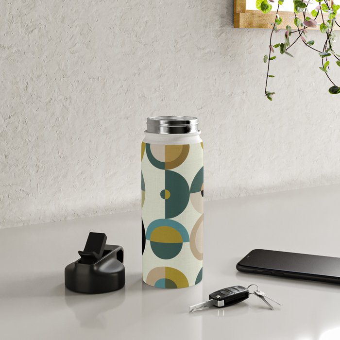 mid century modern geometric art Water Bottle Gallery Image 4