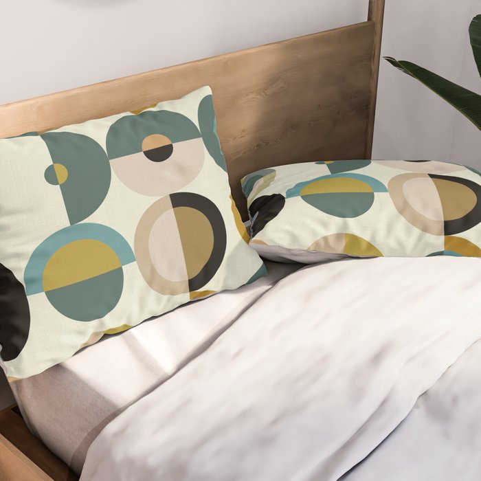 mid century modern geometric art Pillow Sham Gallery Image 2