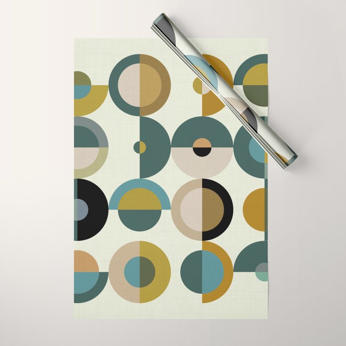 mid century modern geometric art Wrapping Paper Gallery Image 1