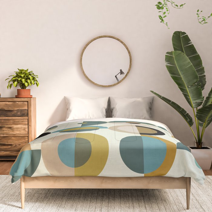 mid century modern geometric art Comforter Gallery Image 3