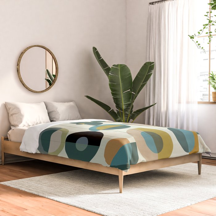 mid century modern geometric art Comforter Gallery Image 2