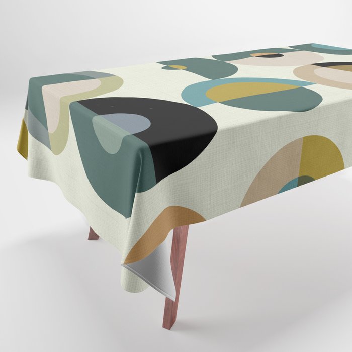 mid century modern geometric art Tablecloth Gallery Image 1