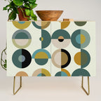 mid century modern geometric art Credenza Gallery Image 1
