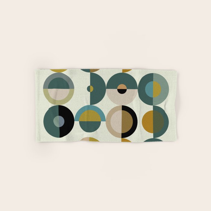 mid century modern geometric art Bath Towel Gallery Image 1