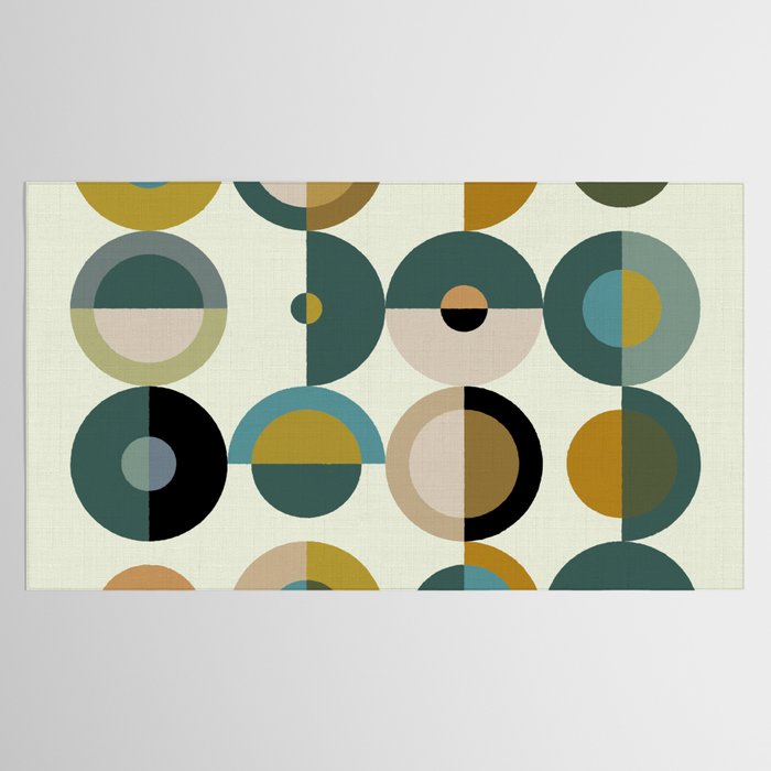 mid century modern geometric art Tablecloth Gallery Image 2