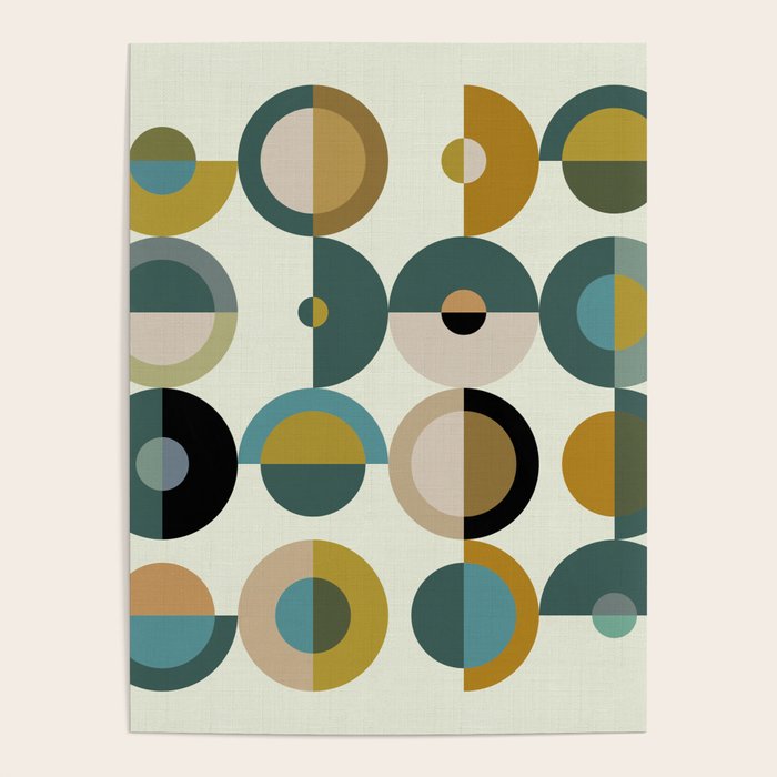 mid century modern geometric art Poster Gallery Image 4
