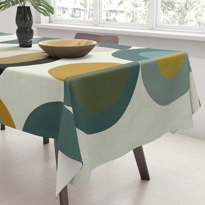 mid century modern geometric art Tablecloth Gallery Image 3