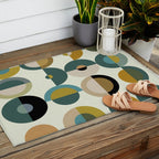 mid century modern geometric art Outdoor Rug Gallery Image 2