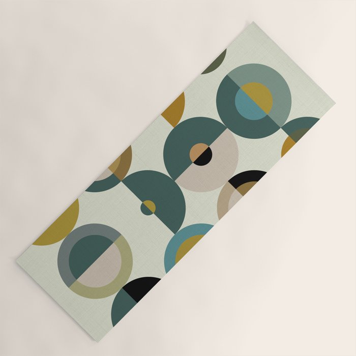 mid century modern geometric art Yoga Mat Gallery Image 1
