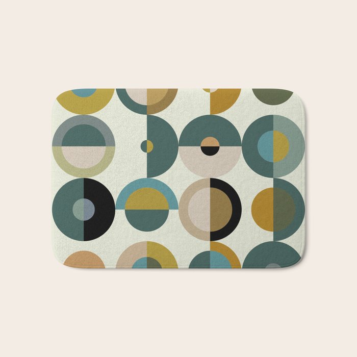 mid century modern geometric art Bath Mat Gallery Image 1