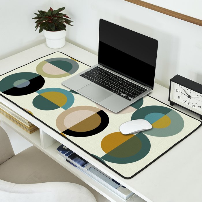 mid century modern geometric art Desk Mat Gallery Image 2