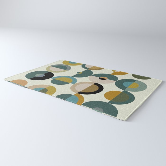 mid century modern geometric art Rug Gallery Image 3