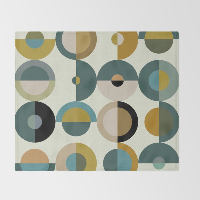 mid century modern geometric art Throw Blanket Gallery Image 2