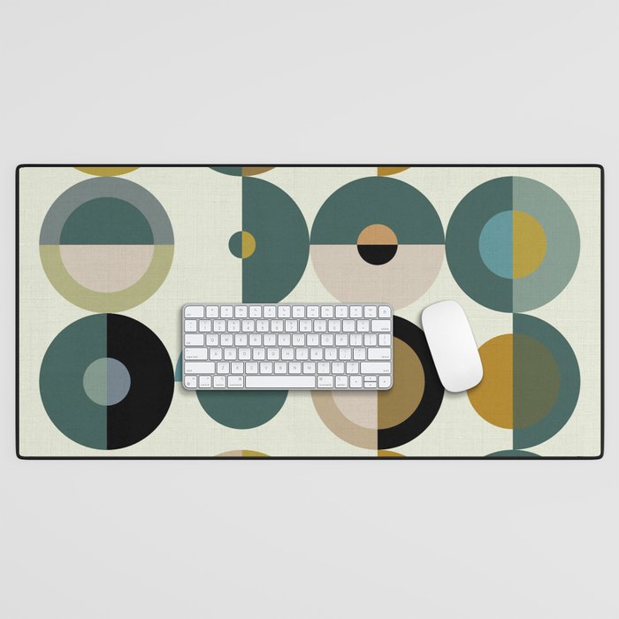 mid century modern geometric art Desk Mat Gallery Image 1