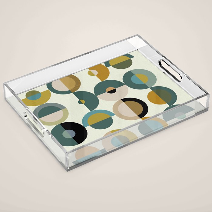 mid century modern geometric art Acrylic Tray Gallery Image 1