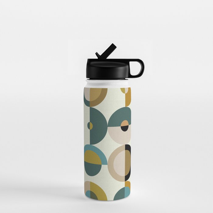 mid century modern geometric art Water Bottle Gallery Image 1