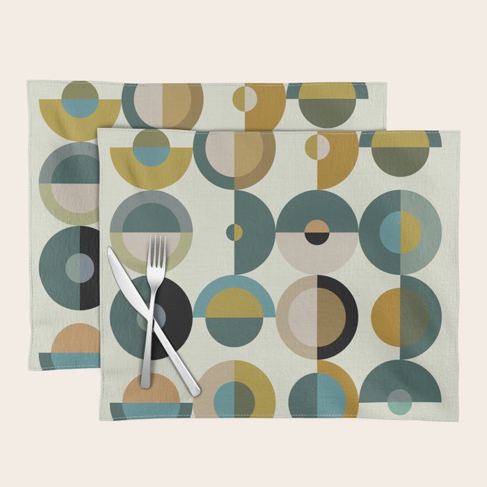mid century modern geometric art Placemat Gallery Image 1