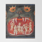 The mouth of Hell medieval art Throw Blanket Gallery Image 2
