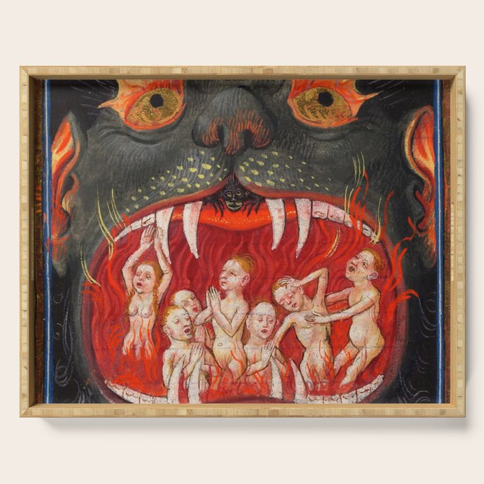 The mouth of Hell medieval art Serving Tray Gallery Image 1