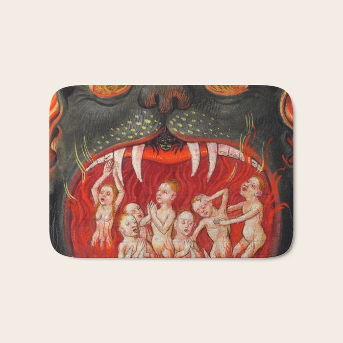 The mouth of Hell medieval art Bath Mat Gallery Image 1