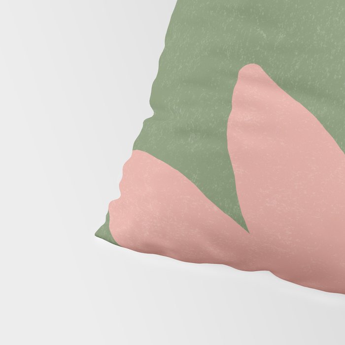 Leaves Minimalism - Pink Green Pillow Sham Gallery Image 4