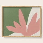 Leaves Minimalism - Pink Green Serving Tray Gallery Image 1